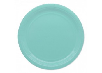 25 PIATTI BIODEGRADABILI CM.24 ACQUA MARINA