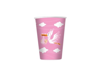 8 BICCHIERI ML. 200 CICOGNA ROSA