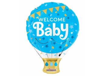 PALLONCINO 18" WELCOME BABY MONGOLFIERA BLUE