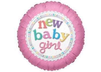 PALLONCINO FOIL 18" NEW BABY GIRL CM. 45
