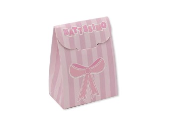 25 SCATOLINE SACCHETTO BATTESIMO ROSA
