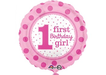 PALLONCINO FOIL FIRST BDAY ROSA
