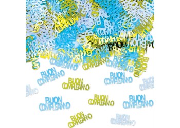 CORIANDOLI GR.15 BUON COMPLEANNO CHIC CELESTE