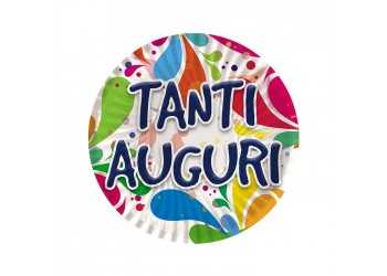 10 PIATTI CM. 18 TANTI AUGURI