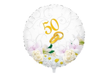 PALLONCINO FOIL 18" 50° ANNIVERSARIO CM. 45