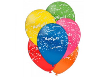 100 PALLONCINI ASSORTITI 11" TANTI AUGURI