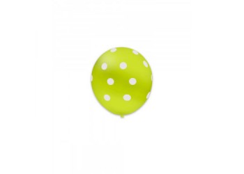 100 PALLONCINI 5" POIS VERDE CHIARO