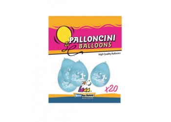20 PALLONCINI 9" PRIMO COMPLEANNO CELESTE