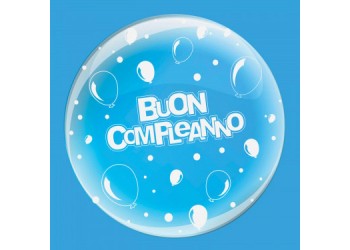 24" B-LOON BUON COMPLEANNO STAMPA BIANCA