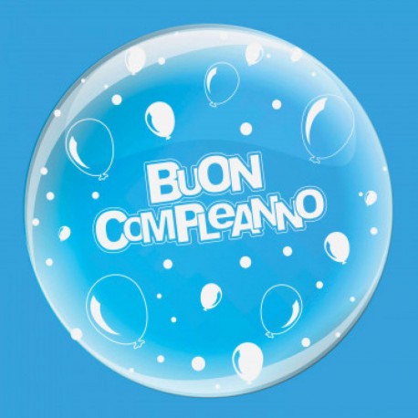 24" B-LOON BUON COMPLEANNO STAMPA BIANCA
