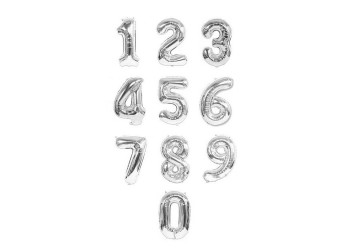 PALLONE NUMERALE ARGENTO CM. 18