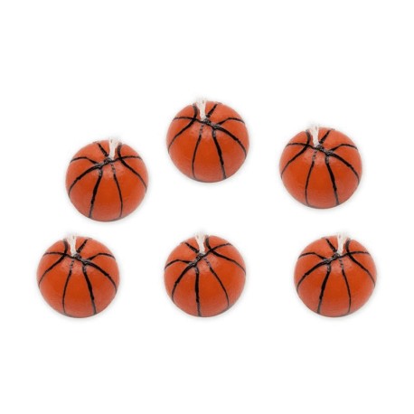 Set 6 Candele Torta Forma Palloni Basket