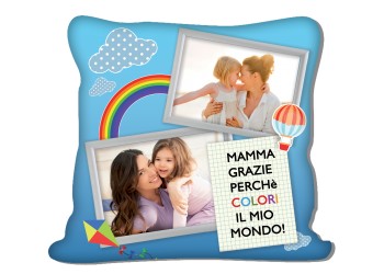 Cuscino personalizzato arcobaleno mamma
